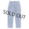 BlackEyePatch/CHAIN STITCHED SCRIPT LOGO BAGGY JEANS（LIGHT BLUE）