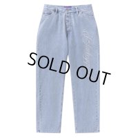 BlackEyePatch/CHAIN STITCHED SCRIPT LOGO BAGGY JEANS（LIGHT BLUE）