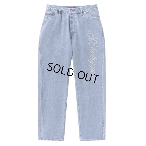画像1: BlackEyePatch/CHAIN STITCHED SCRIPT LOGO BAGGY JEANS（LIGHT BLUE）