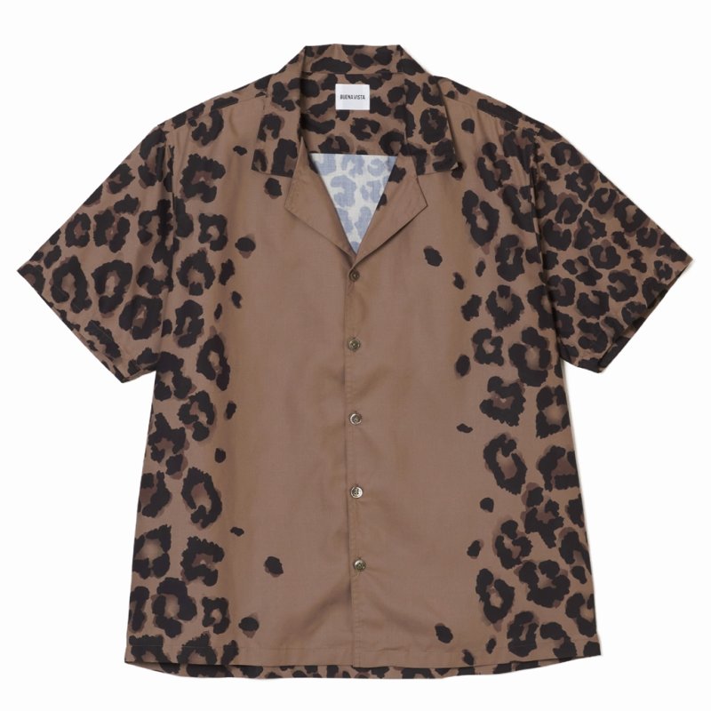 画像1: BUENA VISTA/Leopard bowling shirt（BEIGE）［レオパードボーリングシャツ-24春夏］
