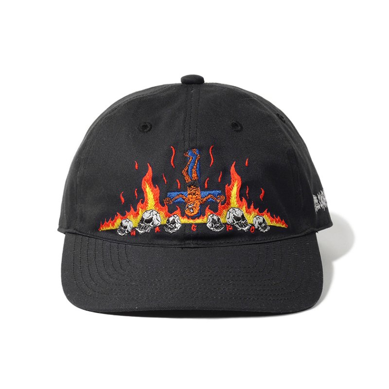 画像1: WACKO MARIA/NECKFACE / 6 PANEL CAP（BLACK）［6パネルキャップ-24春夏］