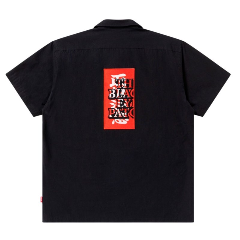 画像2: BlackEyePatch/HWC LABEL EMBROIDERED OPEN COLLAR S/S SHIRT（BLACK）