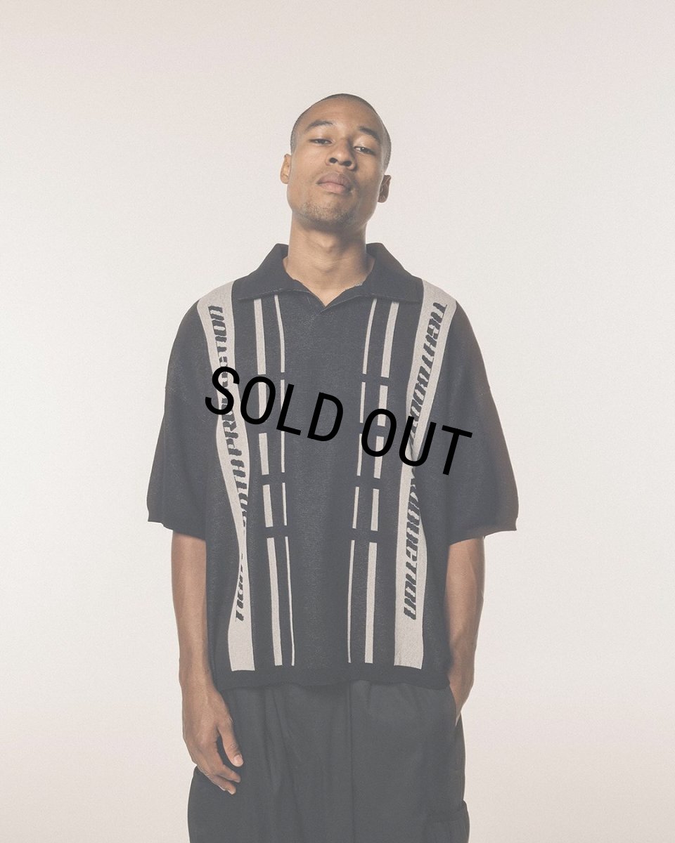 画像8: TIGHTBOOTH/STRIPE KNIT OPEN POLO（Black）［ニットオープンポロ-24夏］ (8)