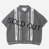 TIGHTBOOTH/STRIPE KNIT OPEN POLO（Black）［ニットオープンポロ-24夏］