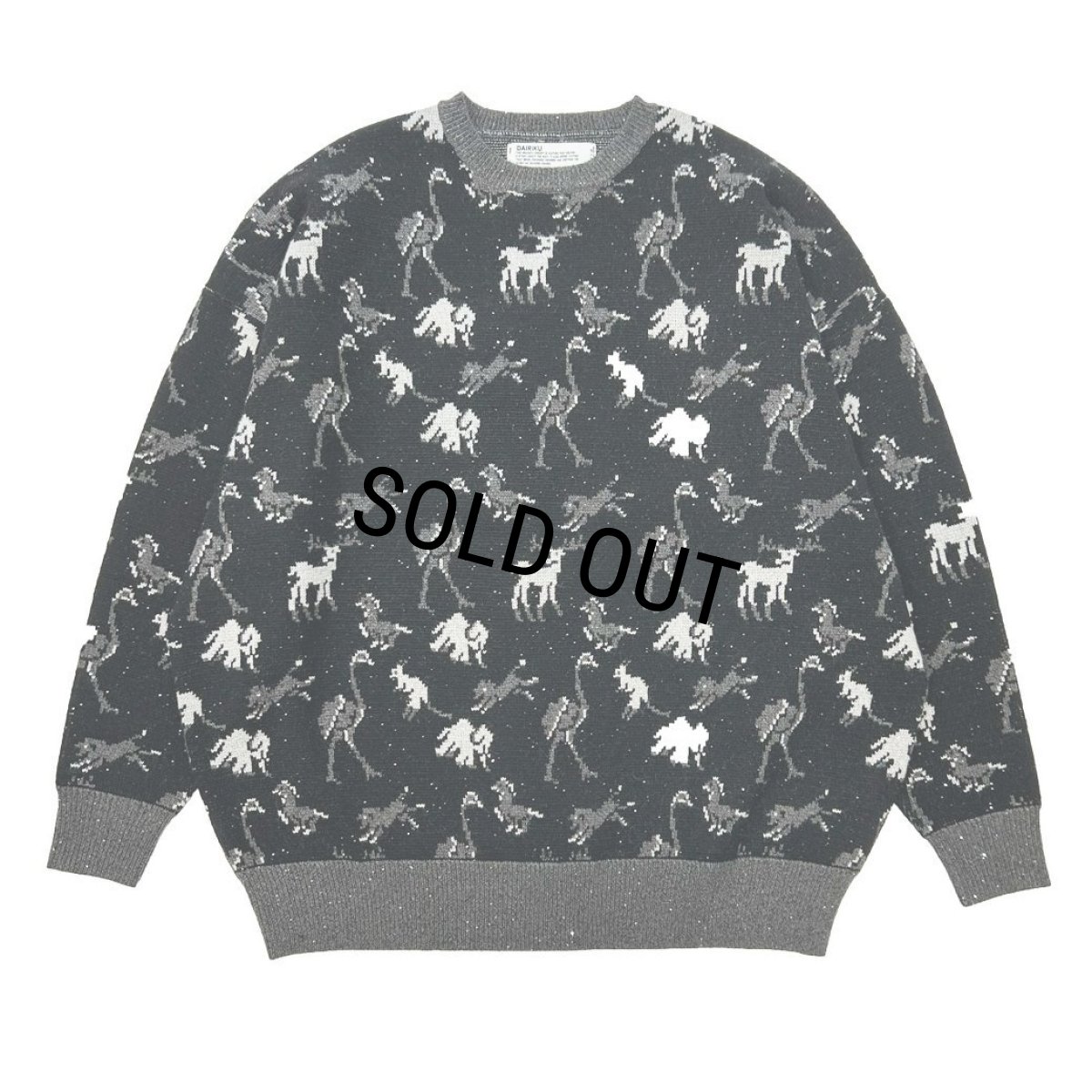 画像1: 【30%OFF】DAIRIKU/"ZOO" Oversized Pullover Knit（Black）［オーバーサイズニット-24秋冬］ (1)