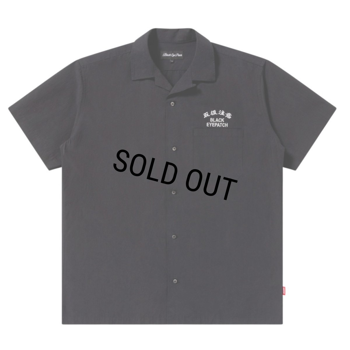 画像2: BlackEyePatch/HWC LABEL EMBROIDERED OPEN COLLAR S/S SHIRT（BLACK） (2)