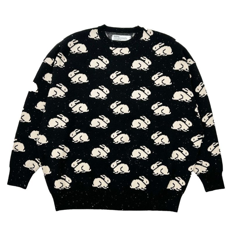 画像1: 【30%OFF】DAIRIKU/"Rabbit" Oversized Pullover Knit（Black）［オーバーサイズニット-24秋冬］