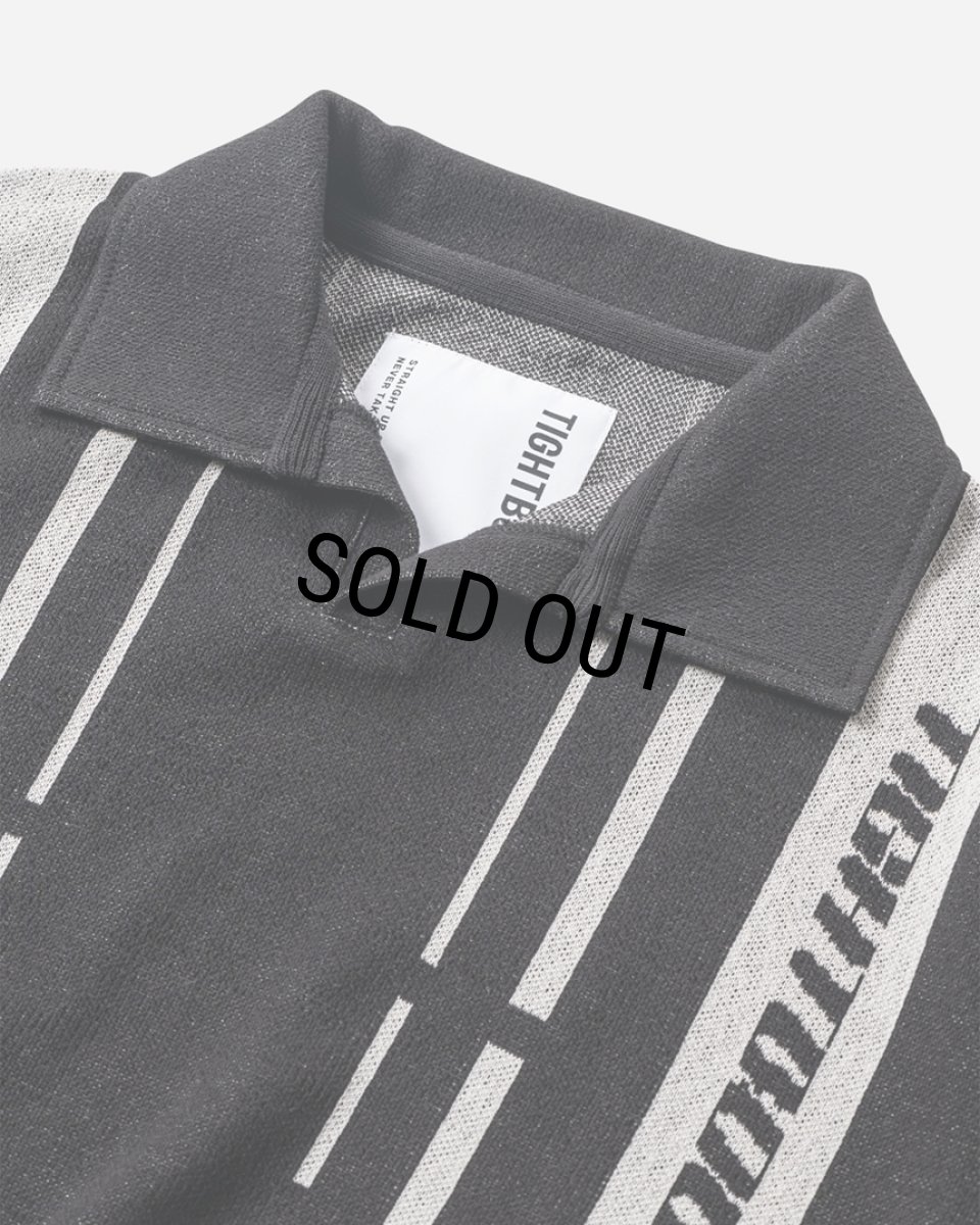 画像3: TIGHTBOOTH/STRIPE KNIT OPEN POLO（Black）［ニットオープンポロ-24夏］ (3)