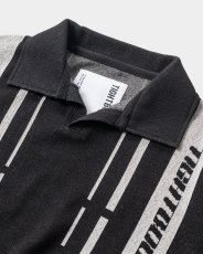 画像3: TIGHTBOOTH/STRIPE KNIT OPEN POLO（Black）［ニットオープンポロ-24夏］ (3)