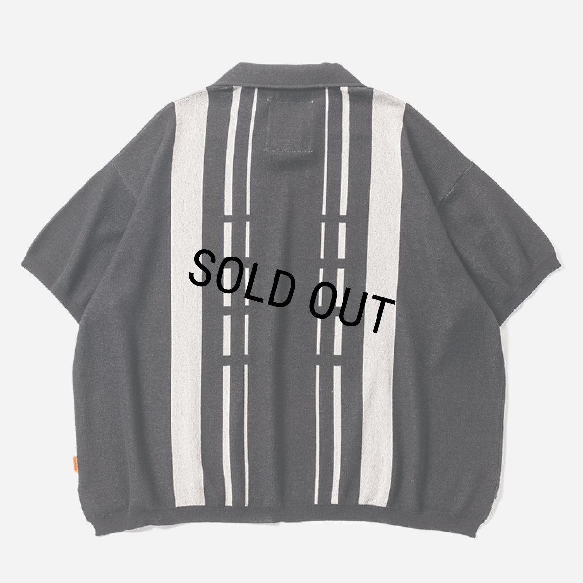 画像2: TIGHTBOOTH/STRIPE KNIT OPEN POLO（Black）［ニットオープンポロ-24夏］ (2)