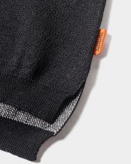 画像5: TIGHTBOOTH/STRIPE KNIT OPEN POLO（Black）［ニットオープンポロ-24夏］ (5)