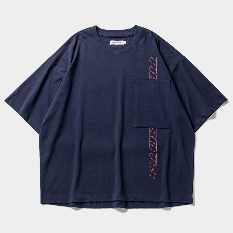 画像1: 【30%OFF】TIGHTBOOTH/STRAIGHT UP T-SHIRT（Navy）［プリントポケT-24夏］
