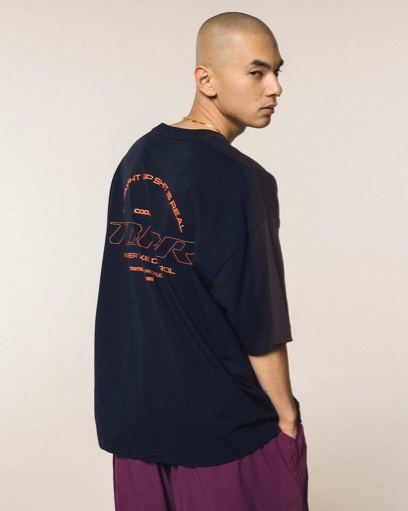 画像3: 【30%OFF】TIGHTBOOTH/STRAIGHT UP T-SHIRT（Navy）［プリントポケT-24夏］