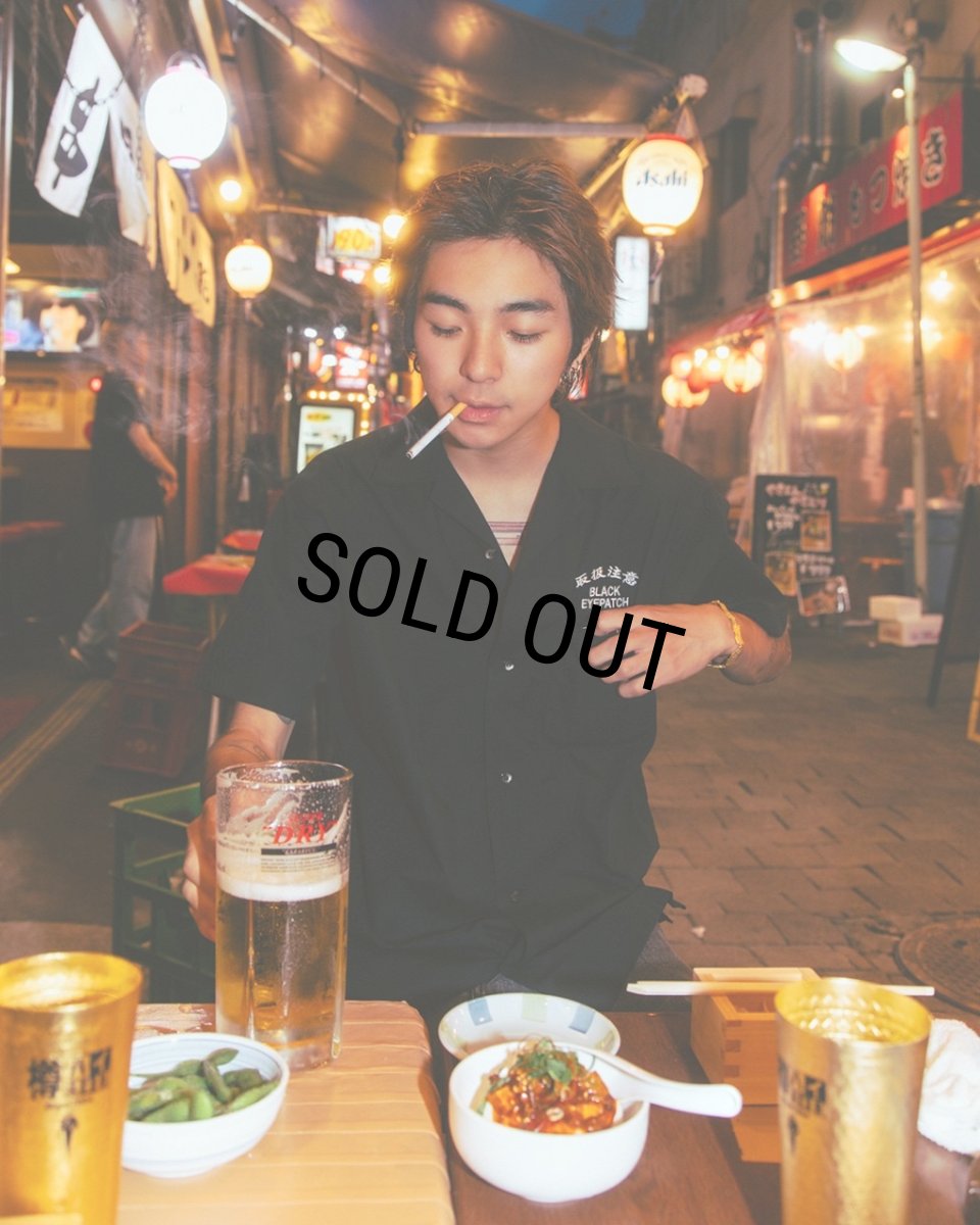 画像3: BlackEyePatch/HWC LABEL EMBROIDERED OPEN COLLAR S/S SHIRT（BLACK） (3)