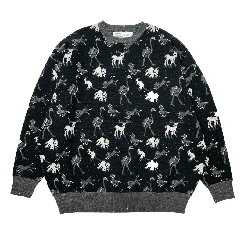 画像1: 【30%OFF】DAIRIKU/"ZOO" Oversized Pullover Knit（Black）［オーバーサイズニット-24秋冬］