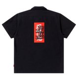 BlackEyePatch/HWC LABEL EMBROIDERED OPEN COLLAR S/S SHIRT（BLACK）