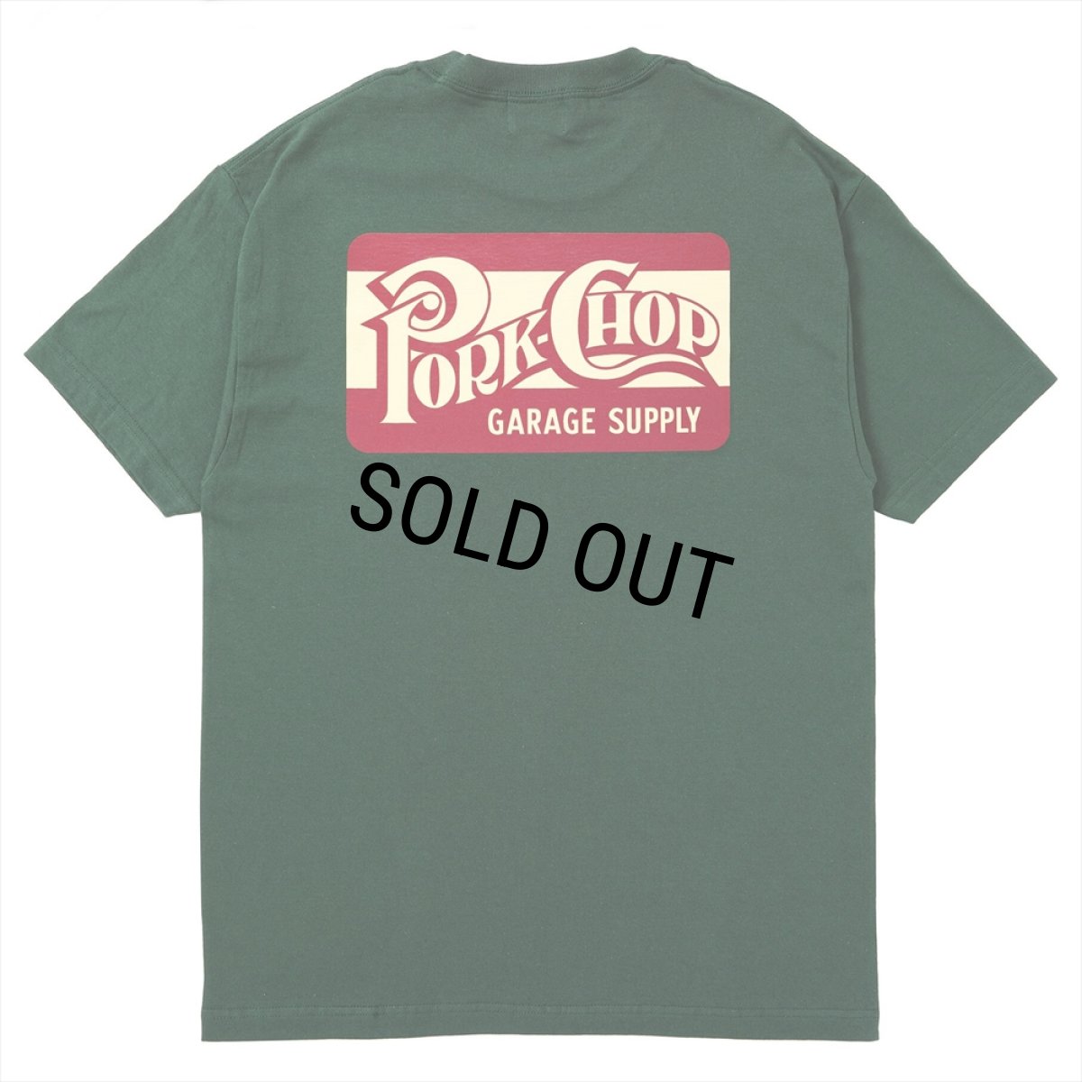 画像1: PORKCHOP/SQUARE LOGO TEE（FOREST GREEN）［プリントT-24春夏］ (1)