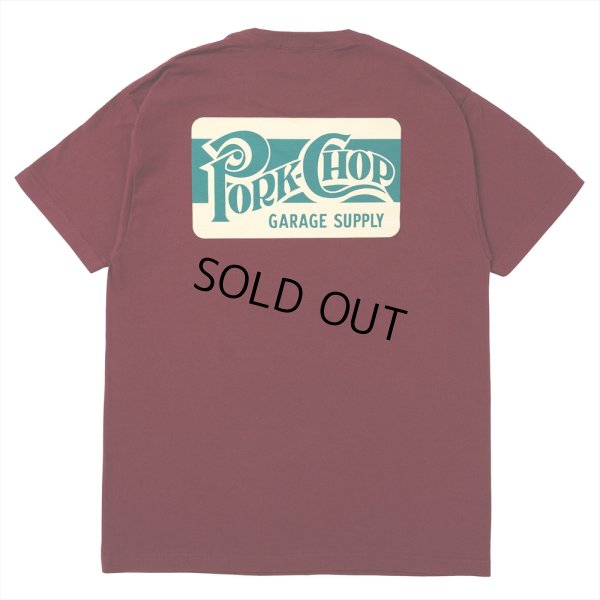 画像1: PORKCHOP/SQUARE LOGO TEE（BURGUNDY）［プリントT-24春夏］