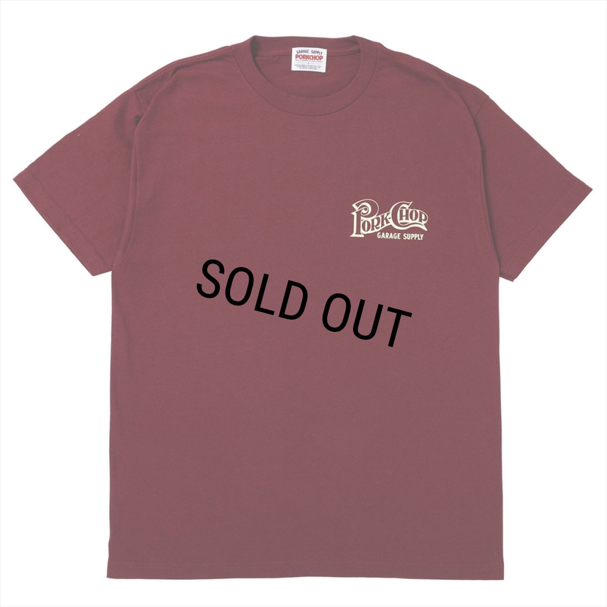 画像2: PORKCHOP/SQUARE LOGO TEE（BURGUNDY）［プリントT-24春夏］ (2)