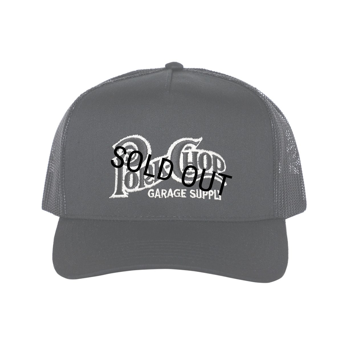 画像1: PORKCHOP/SQUARE LOGO CAP（BLACK）［メッシュキャップ-24春夏］ (1)