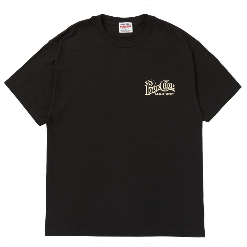 画像1: PORKCHOP/SQUARE LOGO TEE（BLACK）［プリントT-24春夏］