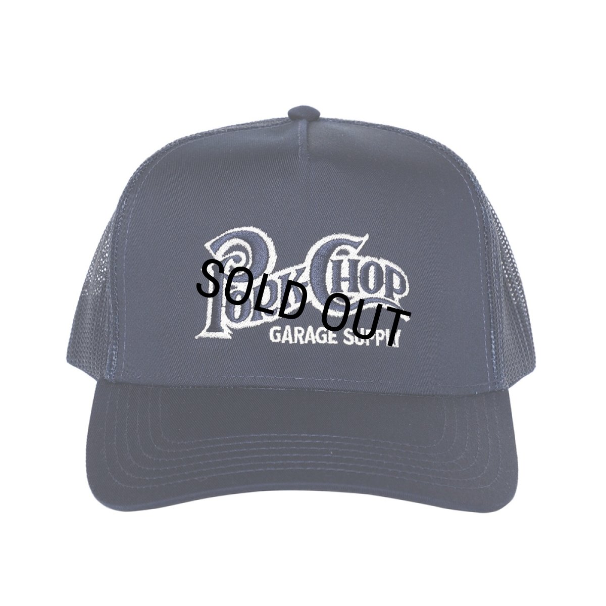 画像1: PORKCHOP/SQUARE LOGO CAP（NAVY）［メッシュキャップ-24春夏］ (1)
