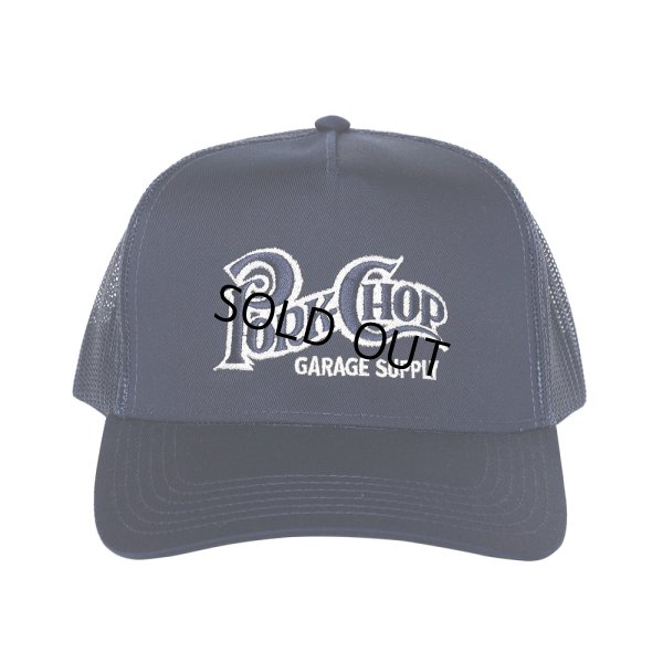 画像1: PORKCHOP/SQUARE LOGO CAP（NAVY）［メッシュキャップ-24春夏］