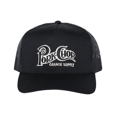 画像1: PORKCHOP/SQUARE LOGO CAP（BLACK）［メッシュキャップ-24春夏］