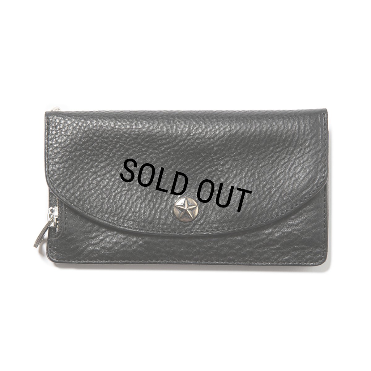 画像1: CALEE/SILVER STAR CONCHO LEATHER LONG WALLET（BLACK）［レザーロングウォレット-24春夏］ (1)