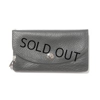 CALEE/SILVER STAR CONCHO LEATHER LONG WALLET（BLACK）［レザーロングウォレット-24春夏］