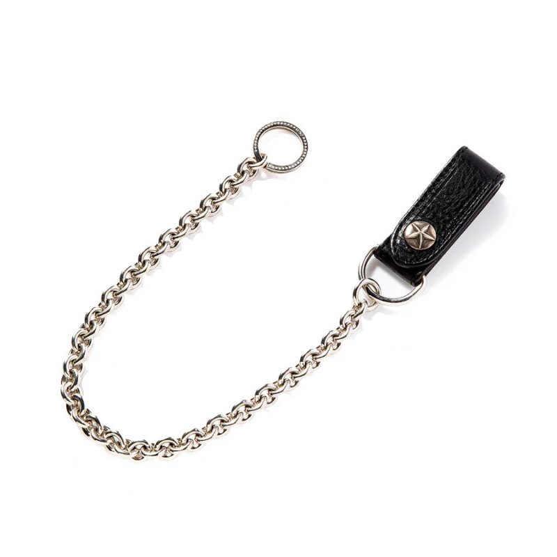 画像2: CALEE/SILVER STAR CONCHO LEATHER WALLET CHAIN（BLACK）［ウォレットチェーン-25春夏］