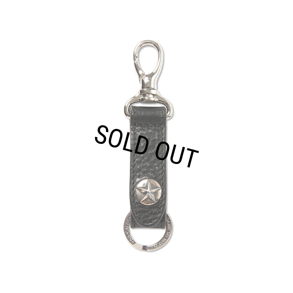 画像1: CALEE/SILVER STAR CONCHO LEATHER KEY RING（BLACK）［レザーキーリング-25春夏］ (1)
