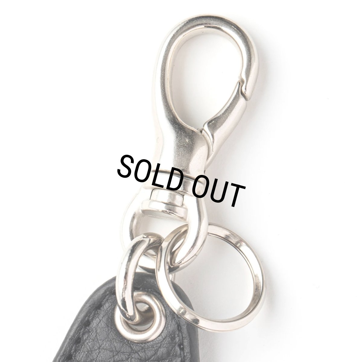 画像2: CALEE/SILVER STAR CONCHO LEATHER KEY RING ＜TYPE A＞（BLACK）［レザーキーリング-24春夏］ (2)