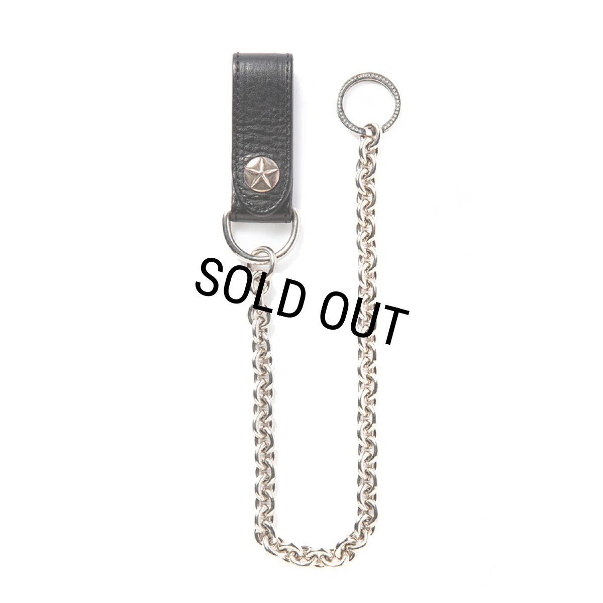 画像1: CALEE/SILVER STAR CONCHO LEATHER WALLET CHAIN（BLACK）［ウォレットチェーン-25春夏］ (1)