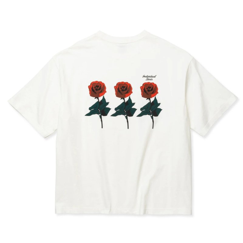 画像2: CALEE/DROP SHOULDER "INDIVIDUAL BASIS" ROSE LOGO TEE（各色）［ドロップショルダープリントT-24春夏］