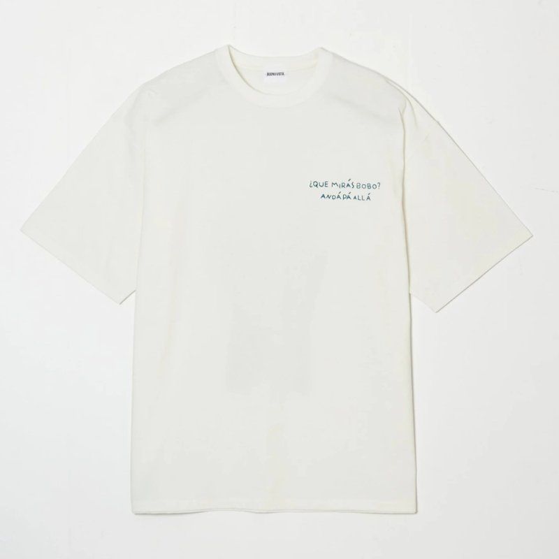 画像1: BUENA VISTA/QUE MIRAS BOBO tee（WHITE）［プリントT-24春夏］