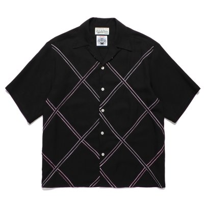 画像1: WACKO MARIA/WOLF'S HEAD / HAWAIIAN SHIRT（PINK）［ハワイアンシャツ-24春夏］