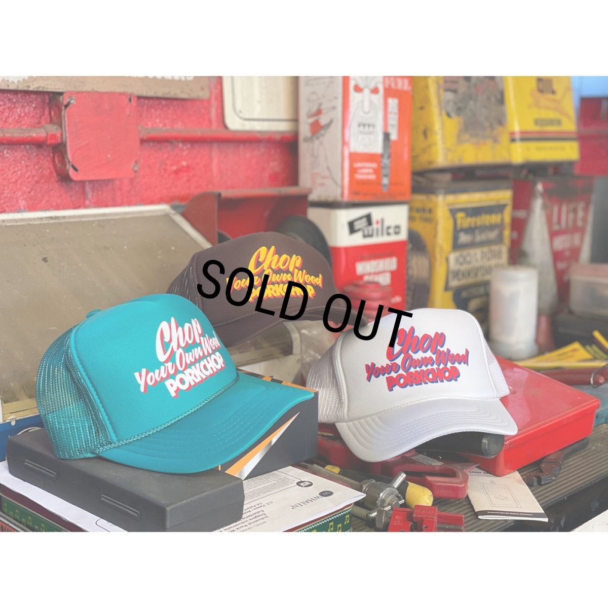 画像5: PORKCHOP/CHOP YOUR OWN WOOD CAP（JADE）［メッシュキャップ-24春夏］ (5)