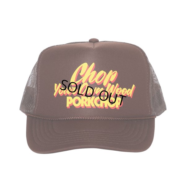 画像1: PORKCHOP/CHOP YOUR OWN WOOD CAP（BROWN）［メッシュキャップ-24春夏］