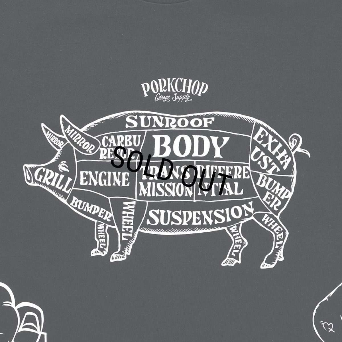 画像3: PORKCHOP/24 MULTI LOGOS TEE（BLACK）［プリントT-24春夏］ (3)