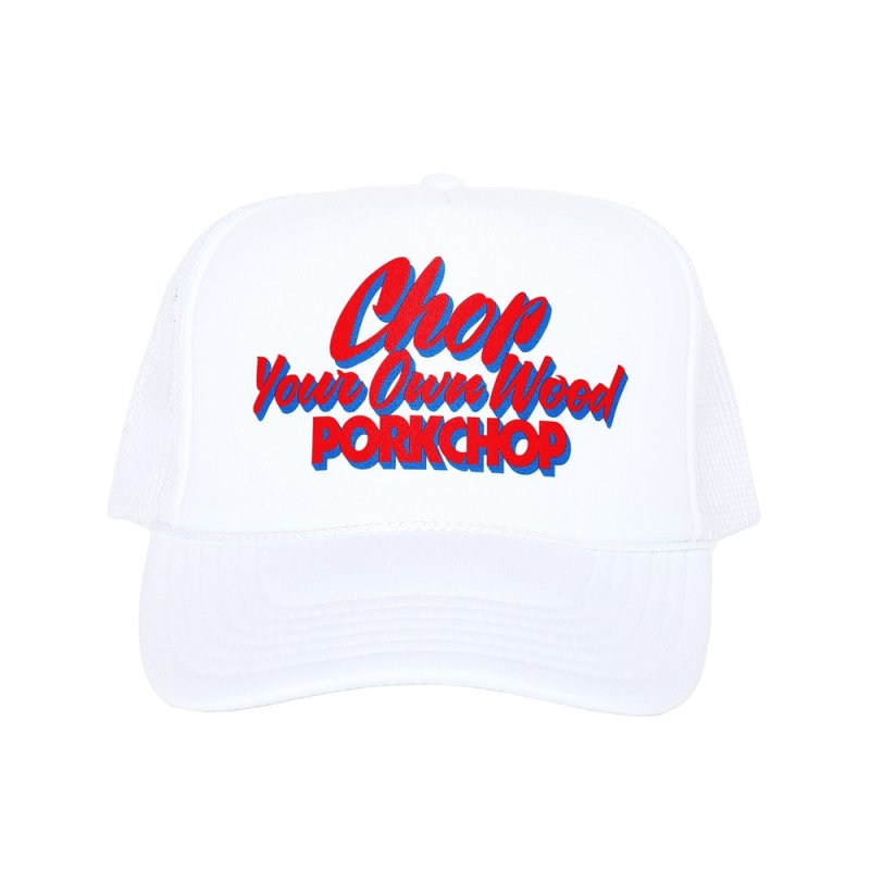 画像1: PORKCHOP/CHOP YOUR OWN WOOD CAP（WHITE）［メッシュキャップ-24春夏］