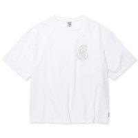 【30%OFF】CALEE/MULTI FUNCTION DROP SHOULDER LOGO TEE（WHITE）［ドロップショルダープリントT-24春夏］