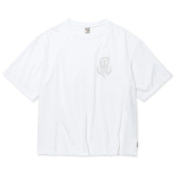 画像1: 【30%OFF】CALEE/MULTI FUNCTION DROP SHOULDER LOGO TEE（WHITE）［ドロップショルダープリントT-24春夏］