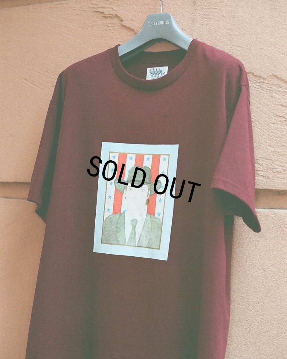 画像2: WACKO MARIA/世界平和プロジェクト / T-SHIRT（BURGUNDY）［プリントT-24春夏］ (2)