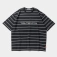 画像1: 【30%OFF】TIGHTBOOTH/LOGO BORDER T-SHIRT（Black）［ボーダーT-24夏］ (1)