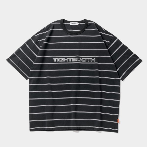 画像1: 【30%OFF】TIGHTBOOTH/LOGO BORDER T-SHIRT（Black）［ボーダーT-24夏］