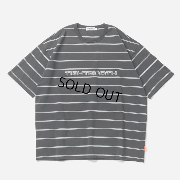 画像1: 【30%OFF】TIGHTBOOTH/LOGO BORDER T-SHIRT（Black）［ボーダーT-24夏］