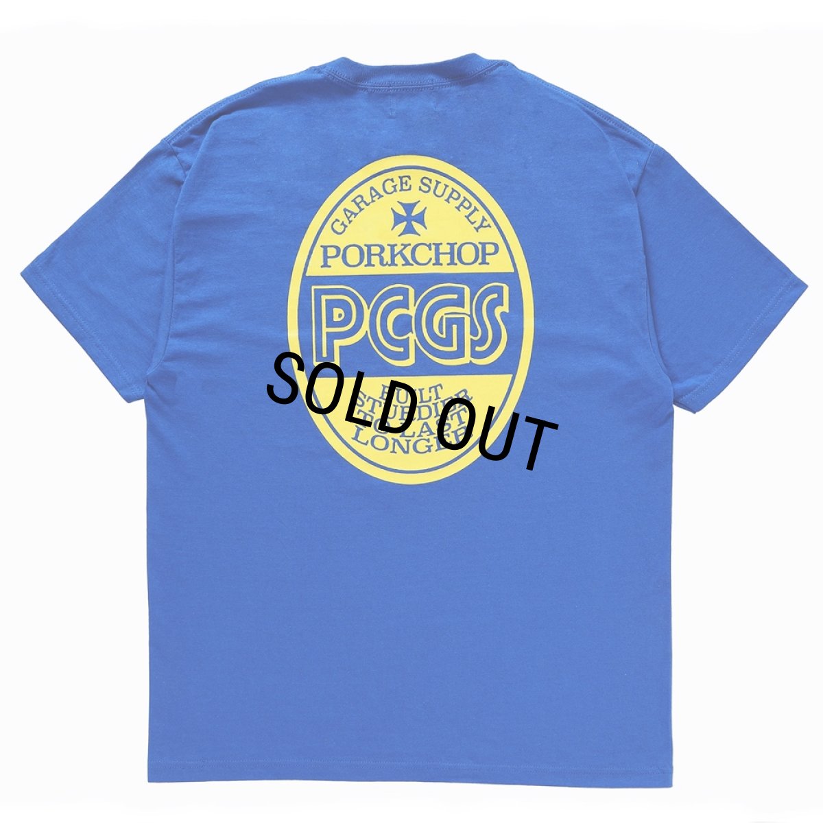 画像1: PORKCHOP/PCGS OVAL TEE（BLUE）［プリントT-24春夏］ (1)