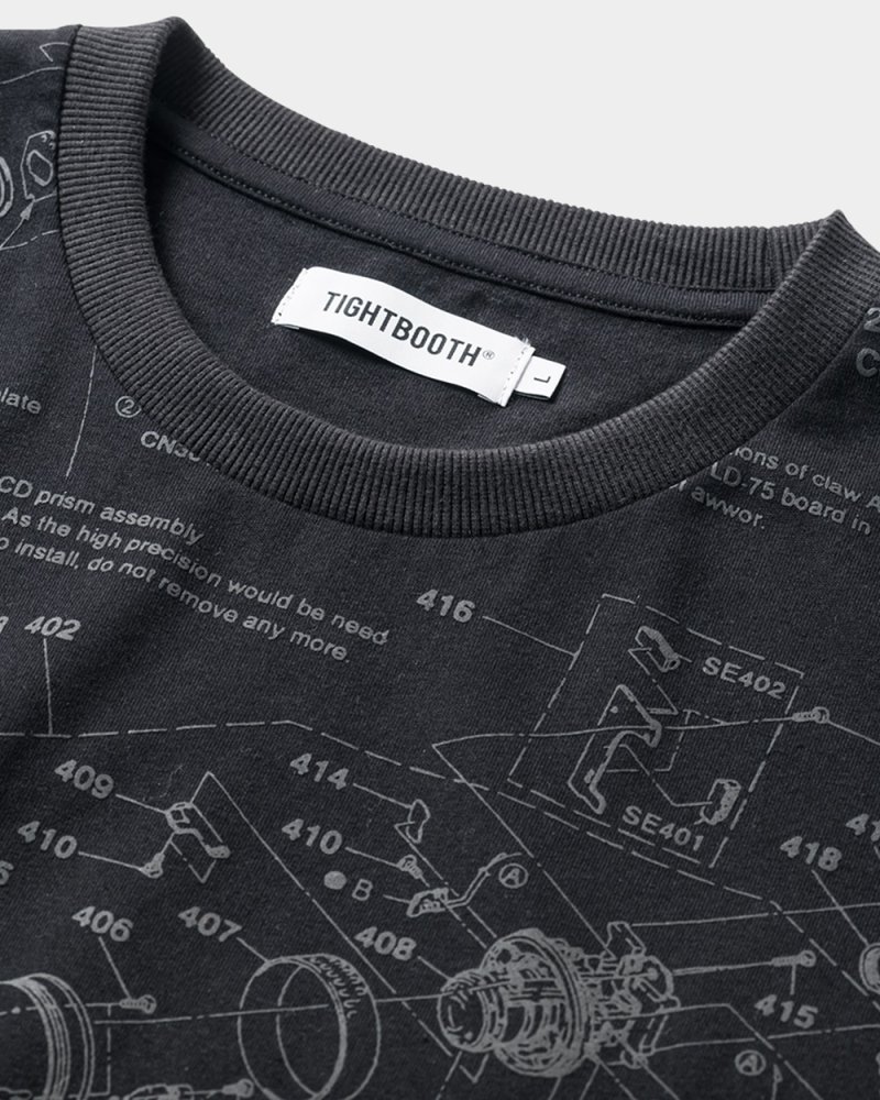 画像2: 【40%OFF】TIGHTBOOTH/ANALYZE T-SHIRT（Black）［総柄プリントT-24夏］