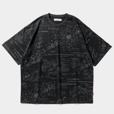 画像1: 【40%OFF】TIGHTBOOTH/ANALYZE T-SHIRT（Black）［総柄プリントT-24夏］